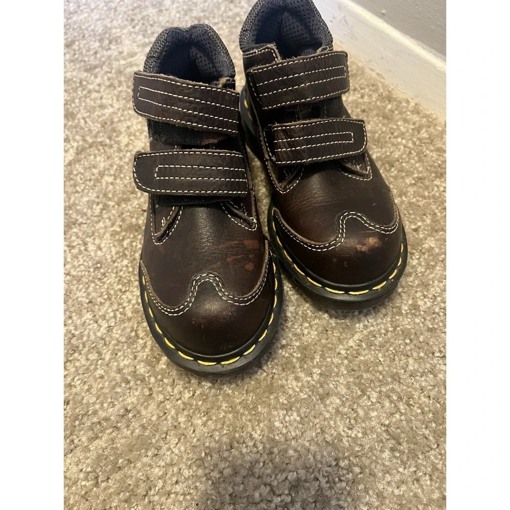 Dr Martens Kids 9852‎ Brown Leather Oxford Shoes 13 Made In England - Picture 4 of 9